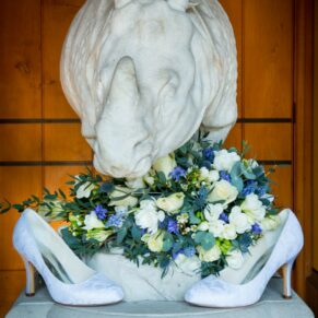 The rhinoceros and the brides shoes captured at this wonderful wedding at The Dairy