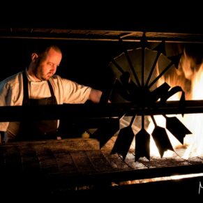 The Dairy's BBQ being put to good use during the evening's wedding reception