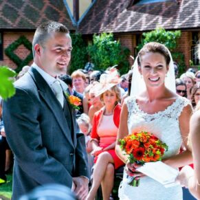 The outdoor ceremony in progress within The Dairy's fabulous courtyard