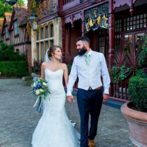 Five Arrows Waddesdon wedding photography of the newlyweds taking a stroll