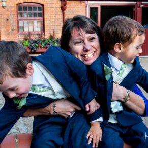 Five Arrows Waddesdon wedding photography - the boys were being pretty mischievous for grandma