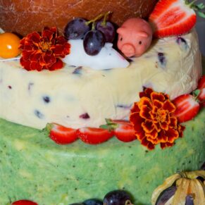 The Grove Watford wedding photography - the cheese cake prepared for the evening recption