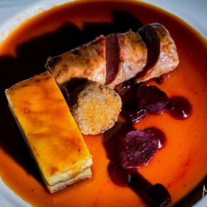 Some truly divine food prepared by the super talented chefs for the wedding guests at Saint Michael's Manor