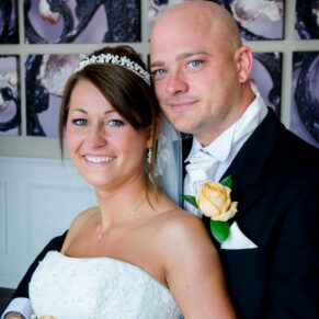Wokefield Estate Berkshire Wedding Photography - the newlyweds pose for the camera