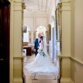 Wokefield Estate Berkshire Wedding Photography - the newlyweds pose for the camera