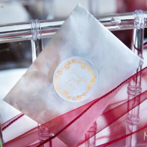 Confetti envelope at Kings Chapel wedding, Old Amersham