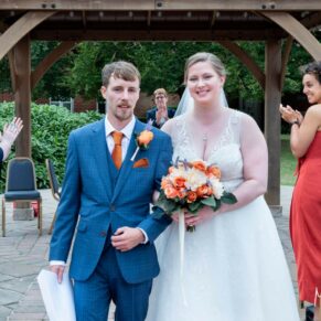 Reportage photography of the bride and groom at their Mercure Lambert Hotel wedding, Thame