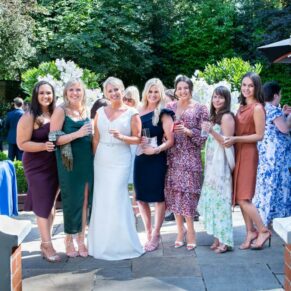 The bride with her girlfriends, captured at The Grange, Northwood wedding