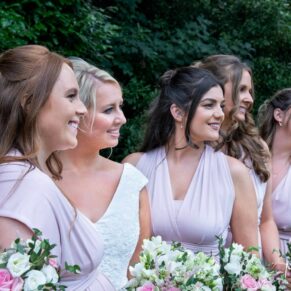 The bridesmaids captured off guard at The Grange, Northwood wedding