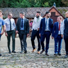 Lads taking a stroll on the cobbles at the hotel
