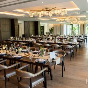 Swan at Streatley wedding - all set indoors for the meal