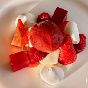 One of the heavenly desserts for the guests prepared by Hartwell House's talented chefs