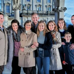 Family group portraits photography session - making a pose as natural as possible always gets great results - this shot was captured at Cliveden House in Buckinghamshire