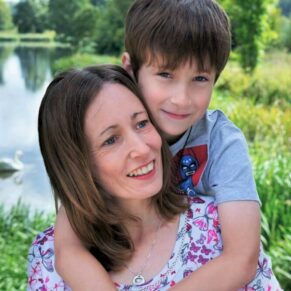 Family portraits - Buckinghamshire photography - wonderful hug shot of mum and son