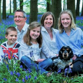 Fun family portraits in the bluebells- Buckinghamshire photography