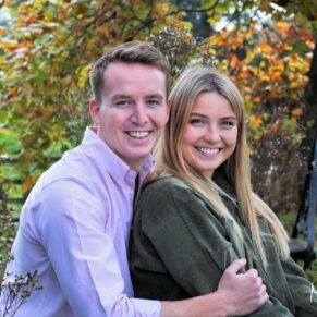Relaxed couple portrait captured in a woodland setting - Buckinghamshire photography