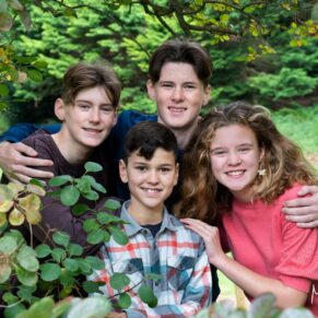 Family portraits - Buckinghamshire photography - the kids captured in a woodland scene