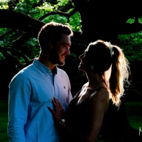 Engagement portraits - Buckinghamshire photography - silhouette pose