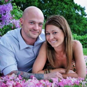 Engagement portraits in the Japanese cherry blossom- Buckinghamshire photography