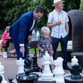 The giant chess set at The Crazy Bear Hotel in Stadhampton is always really popular during the wedding drinks reception