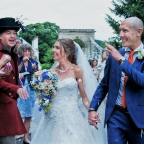 Buckinghamshire Church Wedding Photography - All Saints in Marlow is the setting for this fabulous confetti aisle shot 