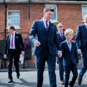 Buckinghamshire Church Wedding Photography - the lads just prior to the ceremony as they leave the pub