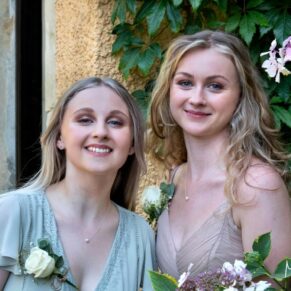 The bridesmaids pose for my camera outdoors in the stunning grounds of this idyllic venue