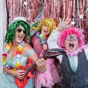 Buckinghamshire Marquee Wedding Photography - looks like fun in the photo-booth
