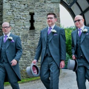 The lads make their way towards the parish church in Clearwell