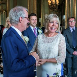 Exchange of vows during the French Dining Room civil ceremony