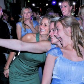 It's selfie time on the dance floor for these fun loving ladies at this Dorton House wedding