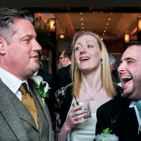 Gatsby Berkhamsted - Hertfordshire Wedding Photographer - laughter and banter for the groom and his friends during the drinks reception