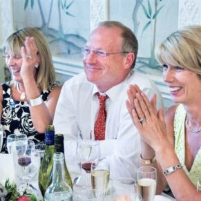 Fabulous guest reactions during the speeches at this fun reception