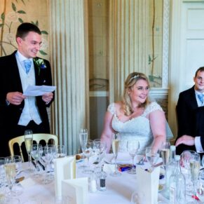 The groom's lively speech in progress in the Dining Room