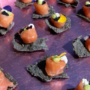 Gorgeous canapes at this historic venue during the drinks reception