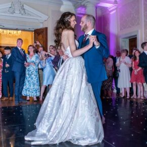 The newlyweds captured during the first dance at their Hedsor House Wedding