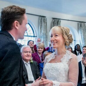The ceremony in progress on the balcony at the Kings Chapel in Old Amersham