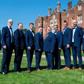 The lads pose for the camera before the marriage ceremony on a gloriously sunny day
