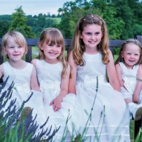These adorable flower girls just loved being centre stage for some photography poses at this Latimer Estate summer wedding