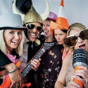 Everyone loves a pose or two in the photo-booth - this shot was captured at this fun packed Latimer Estate wedding