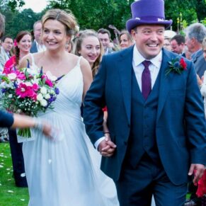Micklefield Hall Wedding Photography - colourful confetti aisles are always great fun