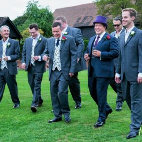 Micklefield Hall Wedding Photography - the lads take a stroll in the grounds