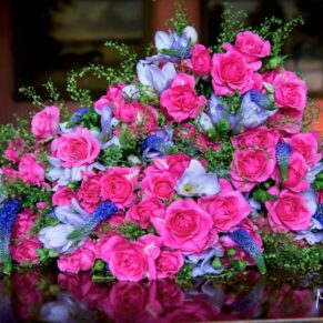 Micklefield Hall Wedding Photography - stunning floral arrangements