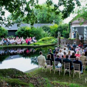 Micklefield Hall Wedding Photography - lakeside setting for outdoor marriage ceremonies