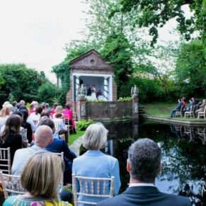 Micklefield Hall Wedding Photography - the outdoor ceremony in progress