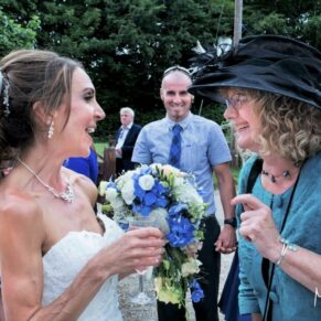Monkton Barn Wedding Photography - relaxing during the drinks reception