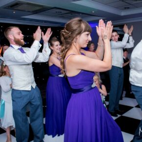 Oakley Court Wedding Photography - the lively dancefloor during the evening reception