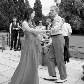 Same Sex Buckinghamshire Wedding Photography - the guests dancing during the drinks reception
