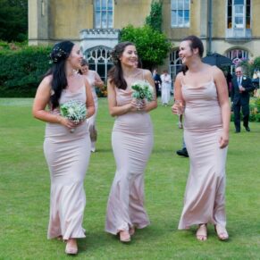 Same Sex Buckinghamshire Wedding Photography - the bridesmaids enjoying a walk in the gardens