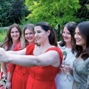 Same Sex Buckinghamshire Wedding Photography - its selfie time for this group of ladies